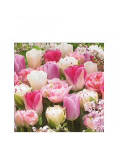 Napkin 25 Pink tulips FSC Mix