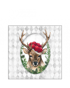 Napkin 25 Deer in frame FSC Mix