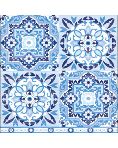 Napkin 33 Tiles blue FSC Mix