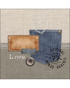 Napkin 33 Original denim FSC Mix