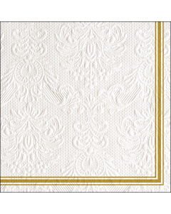 Napkin 33 Elegance Lea white/gold FSC Mix