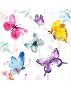 Napkin 33 Butterfly collection white FSC Mix