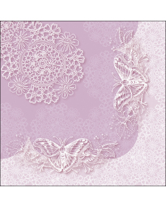 Napkin 33 Butterfly lace lilac FSC Mix