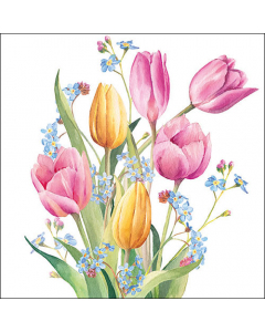 Napkin 33 Tulips bouquet FSC Mix
