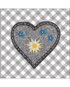 Napkin 33 Edelweiss heart grey FSC Mix