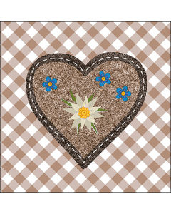 Napkin 33 Edelweiss heart brown FSC Mix