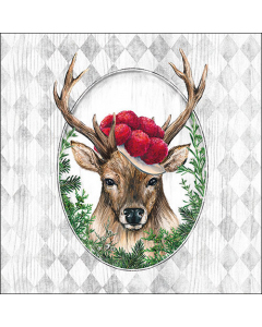 Napkin 33 Deer in frame FSC Mix
