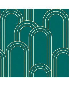 Napkin 33 Geometric lines gold/green FSC Mix