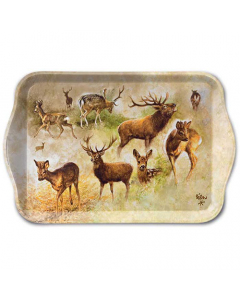 Tray melamine 13x21 cm Collage of deers