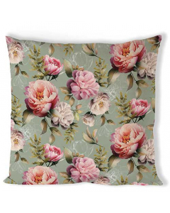 Cushion cover 40x40 cm Peonies composition green