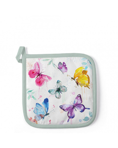 Potholder Butterfly collection white