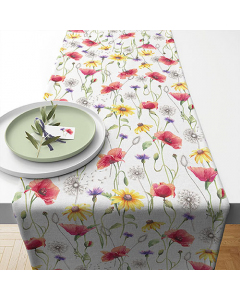 Table runner 40x150 cm Poppy meadow