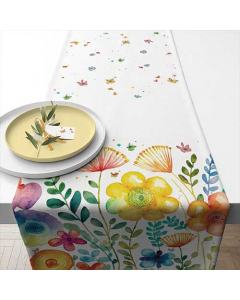 Table runner 40x150 cm Vibrant spring white