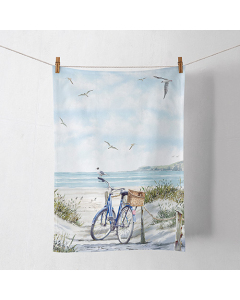 Kitchen towel Bike at the beach