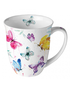 Mug 0.4 L Butterfly collection white