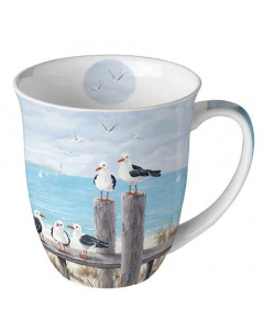 Mug 0.4 L Seagulls on the dock
