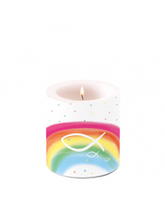 Candle small Rainbow white