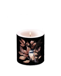 Candle small Lovely chickadee black