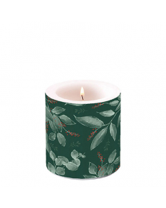 Candle small Leaves and berries green