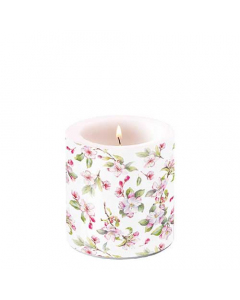 Candle small Spring blossom white