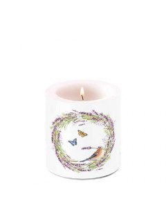 Candle small Chaffinch white
