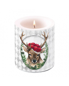 Candle medium Deer in frame