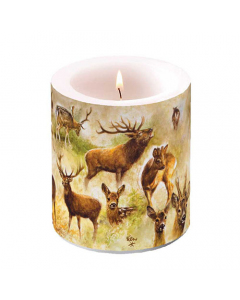 Candle medium Collage of deers