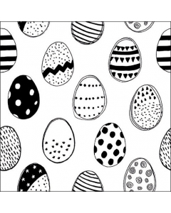 Napkin 33 Easter eggs all over black FSC Mix