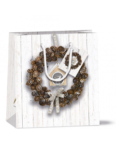 Gift bag Pine cone wreath