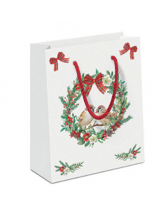 Gift bag Sparrows in wreath