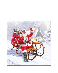 Napkin 25 Santa on sledge FSC Mix