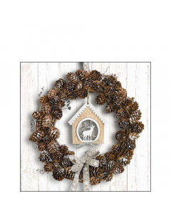 Napkin 25 Pine cone wreath FSC Mix