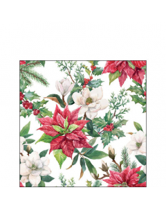 Napkin 25 Christmas florals FSC Mix