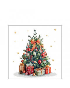 Napkin 25 Decorated Christmas tree FSC Mix