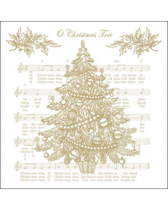 Napkin 33 O Christmas tree gold FSC Mix