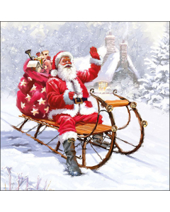 Napkin 33 Santa on sledge  FSC Mix