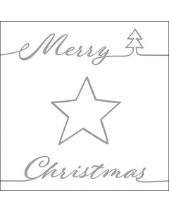 Napkin 33 Christmas star silver FSC Mix