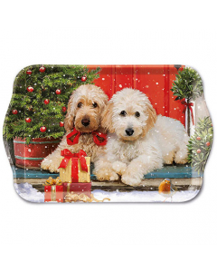 Tray melamine 13x21 cm Dogs at the door