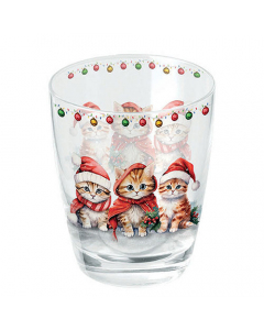 Water glass 0.25 L Funny cute kittens