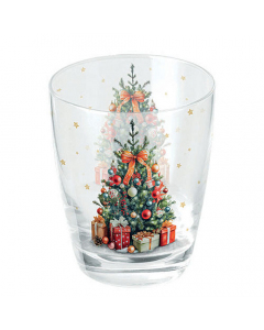 Water glass 0.25 L Decorated Christmas tree