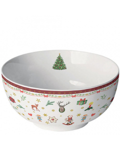 Bowl Ornaments all over red