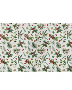 Placemat Winter greenery white