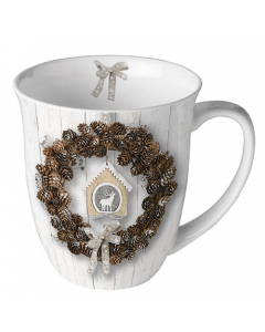 Mug 0.4 L Pine cone wreath