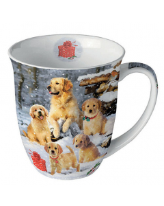 Mug 0.4 L Golden retriever puppies