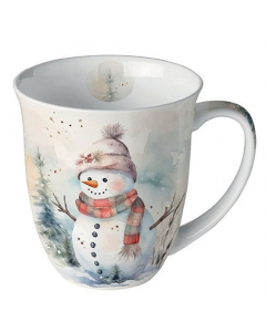 Mug 0.4 L Snowman in nature