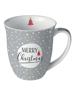 Mug 0.4 L Christmas snowflakes grey