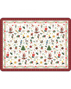 Placemat Ornaments all over red