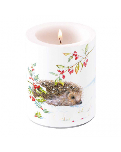 Candle big Hedgehog in winter