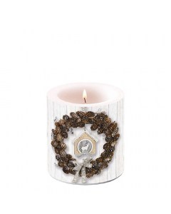 Candle small Pine cone wreath
