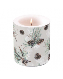 Candle medium Pine cone all over